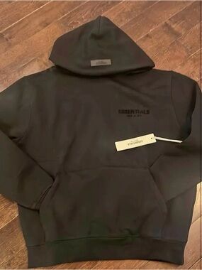 Essentials Men’s Black Pullover Hoodie